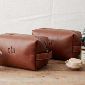 Personalized Faux Leather Duffle Bag Groomsmen Gift Set, Embroidered Travel Bag image 3