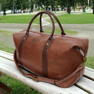 brown large travel bag for men