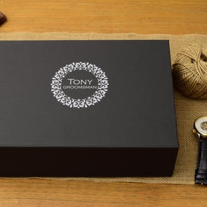 Geschenkdoos voor mannen gepersonaliseerde, magnetische geschenkdoos voor bruiloften, geschenkdoos met tekst, geschenkdoos voor bruidsjonkers, luxe geschenkdoos voor hem