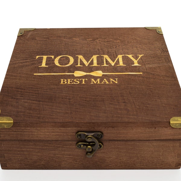 Wooden gift box, groomsmen gift box, grooms gift, Gift box, wedding box, Keepsake gift box, Initial box