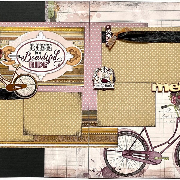 Life is a Beautiful Ride 2 Page Scrapbook Page Kit