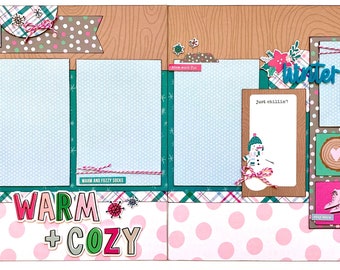 Warm + Cozy 2 Page Scrapbook Page Kit