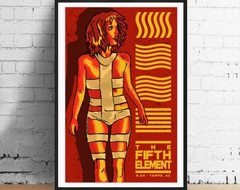Luc Besson The Fifth Element LeeLoo Inspired Horror Movie Art Print 11 x 17 Film Poster - Alternative Movie Poster