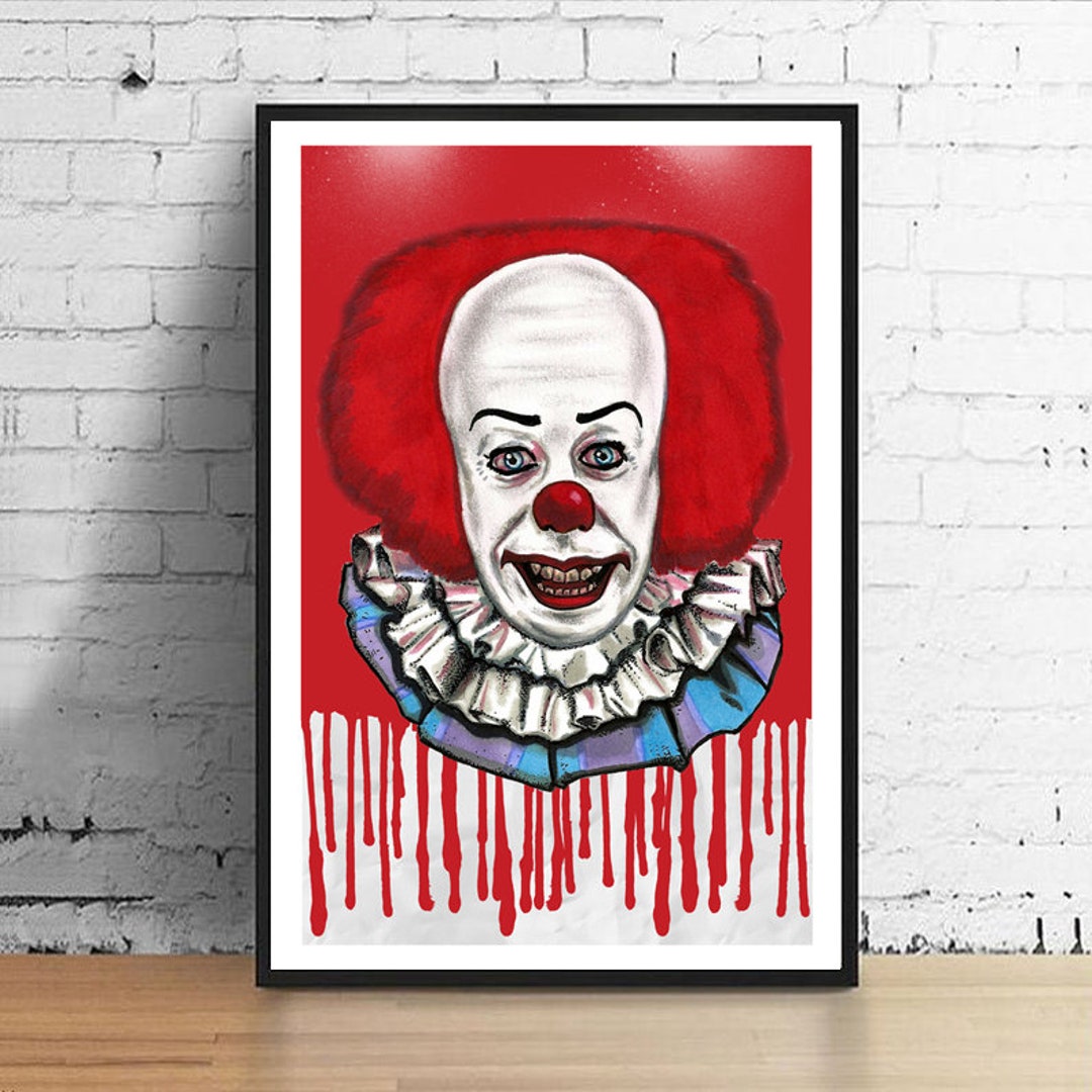 Stephen King Pennywise the Clown Tim Curry 1990 It Chapter One & Two 11 X 17 Horror Movie Poster