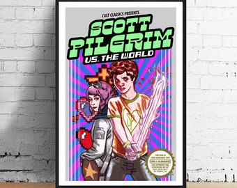 Scott Pilgrim v. The World 11 x 17 Konami NES Inspired Film Art Print Movie Poster