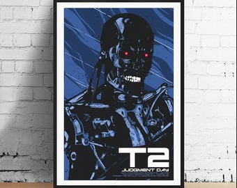 Terminator 2 T2 Endoskeleton 11 x 17 Horror Movie Art Print - Alternative Movie Poster