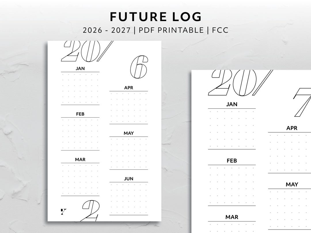 FCC, 2026 2027 Future Log Calendar Yearly Overview Planner Future Date ...