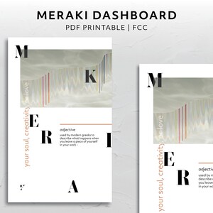 FCC, Meraki Definition Inspirational Quote Dashboard Aesthetic Planner Accessory Minimal Printable Download Decorative Cover
