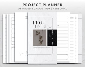 Personal, Project Planner Printable Bundle Task Tracker Professional Productivity Planner Template Minimal Aesthetic Planner Insert Set