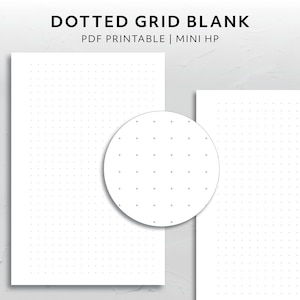 Mini HP, Dotted Grid Blank Refill Simple Notes Lists Sketch Layout Functional Minimal Aesthetic Printable Planner Insert Idea Drawing Grid