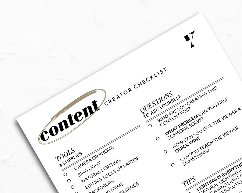 Content Creator Checklist Reference for Creator Social Media Manager ...