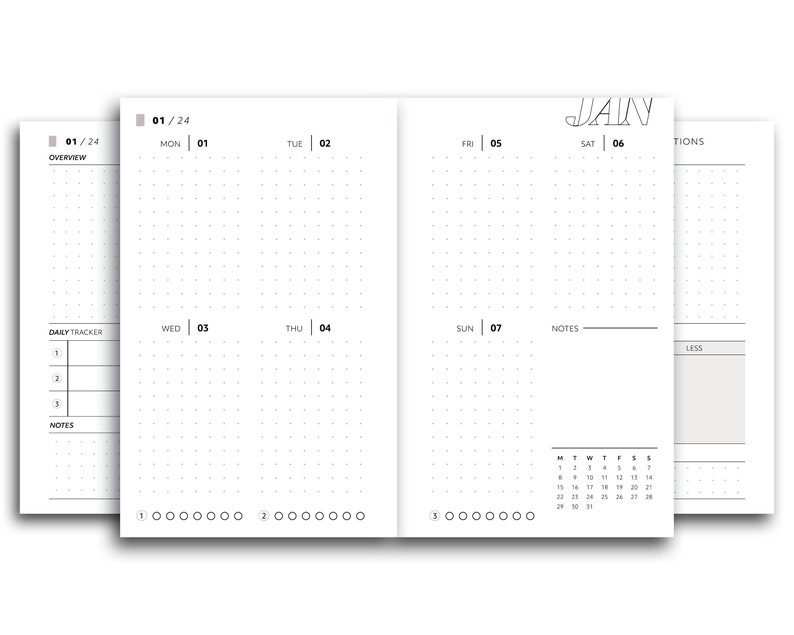 FCC 2024 Dated Vertical Week on Two Page, Monday Start, Sunday Start