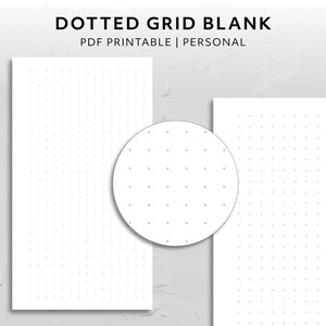 Personal, Dotted Grid Blank Refill Simple Notes Lists Sketch Layout Functional Minimal Aesthetic Printable Planner Insert Idea Drawing Grid