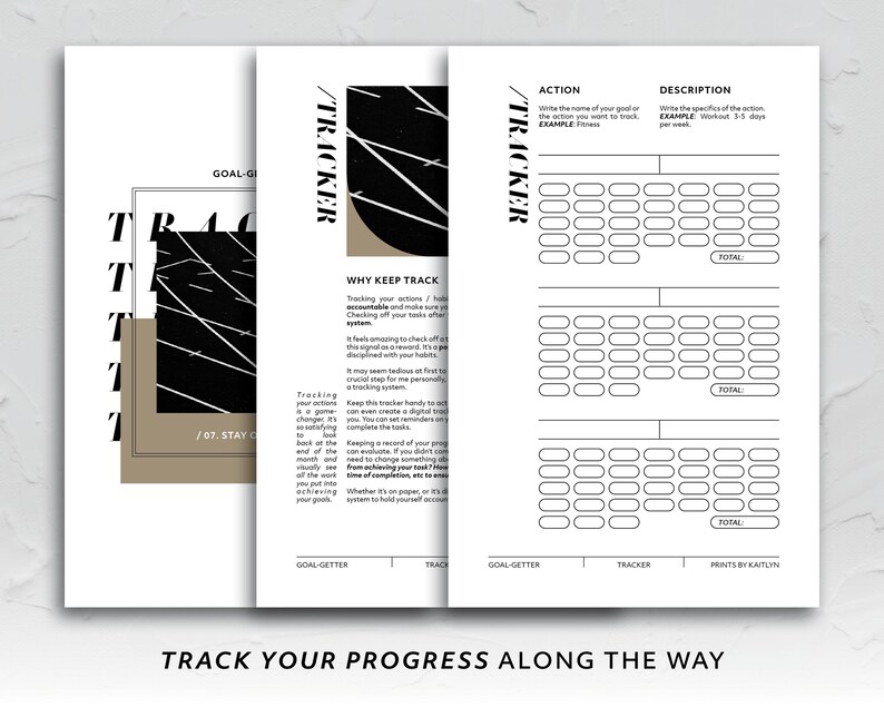 Mini HP, Goal-Getter Guided Workbook Toolkit motiverende doelen planning Habit Tracker Activiteitenbundel Afdrukbaar productiviteitssysteem afbeelding 6