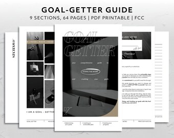 FCC, Goal-Getter Guided Workbook Toolkit motiverende doelen planning Habit Tracker Activiteitenbundel Afdrukbaar productiviteitssysteem