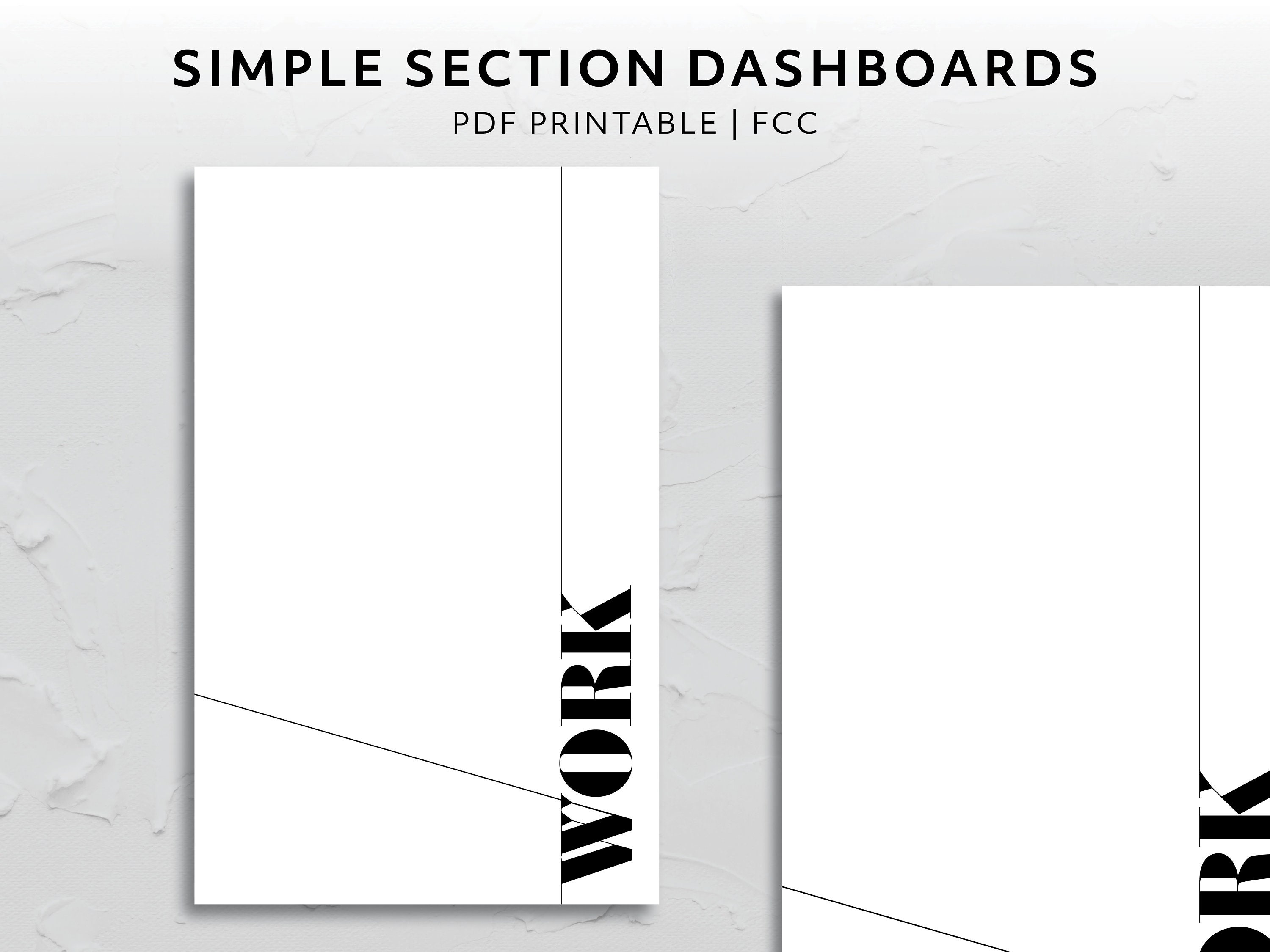 FCC, Simple Section Divider Dashboard Aesthetic Planner Accessory Black ...