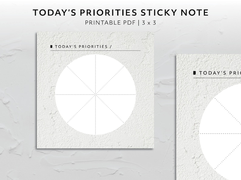 Today's Priorities Printable Sticky Notes Minimal Aesthetic Functional ...