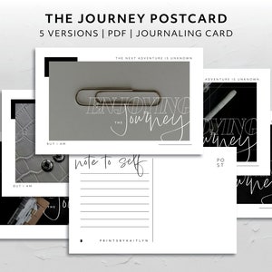 Cartões de diário para planejador imprimível, pacote de cartão postal de viagem, inserções de bolso da moda, acessório de planejamento estético mínimo, decoração inspiradora