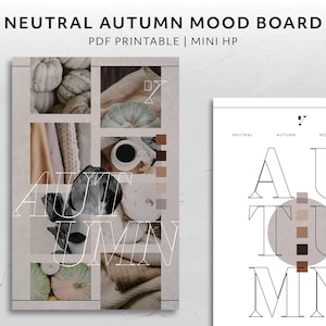 Mini HP, Neutral Herbst Stimmungsbrett Planer Dashboard Ästhetik Planer Zubehör Minimal Printable Download Dekoratives Deckblatt