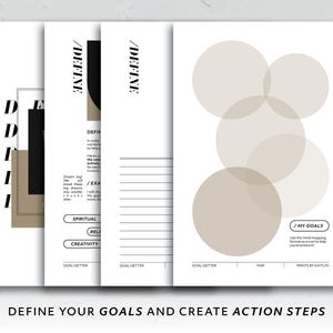 Mini HP, Goal-Getter Guided Workbook Toolkit motiverende doelen planning Habit Tracker Activiteitenbundel Afdrukbaar productiviteitssysteem afbeelding 4