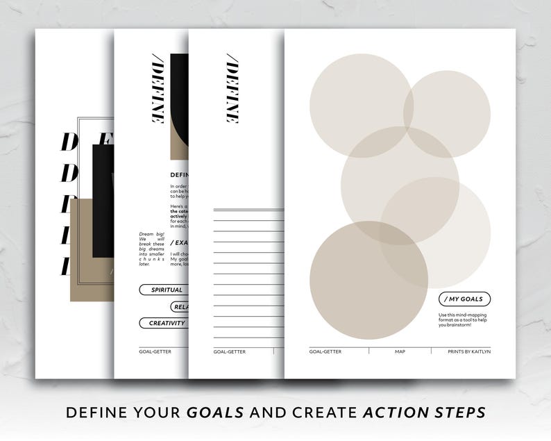 Mini HP, Goal-Getter Guided Workbook Toolkit motiverende doelen planning Habit Tracker Activiteitenbundel Afdrukbaar productiviteitssysteem afbeelding 4