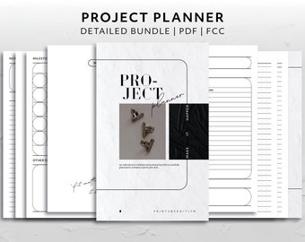 FCC, Project Planner Printable Bundle Task Tracker Professional Productivity Planner Template Minimal Aesthetic Planner Insert Functional