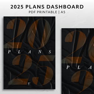 A5, 2025 Plans Dashboard Printable Planner Accessory Minimal Aesthetic Planner Cover Page for 2025 Agenda Neutral Dashboard Yearly