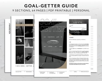 Persoonlijk werkboek met gids om doelen te bereiken Toolkit motiverende doelen planning Habit Tracker Activiteitenbundel Afdrukbaar productiviteitssysteem