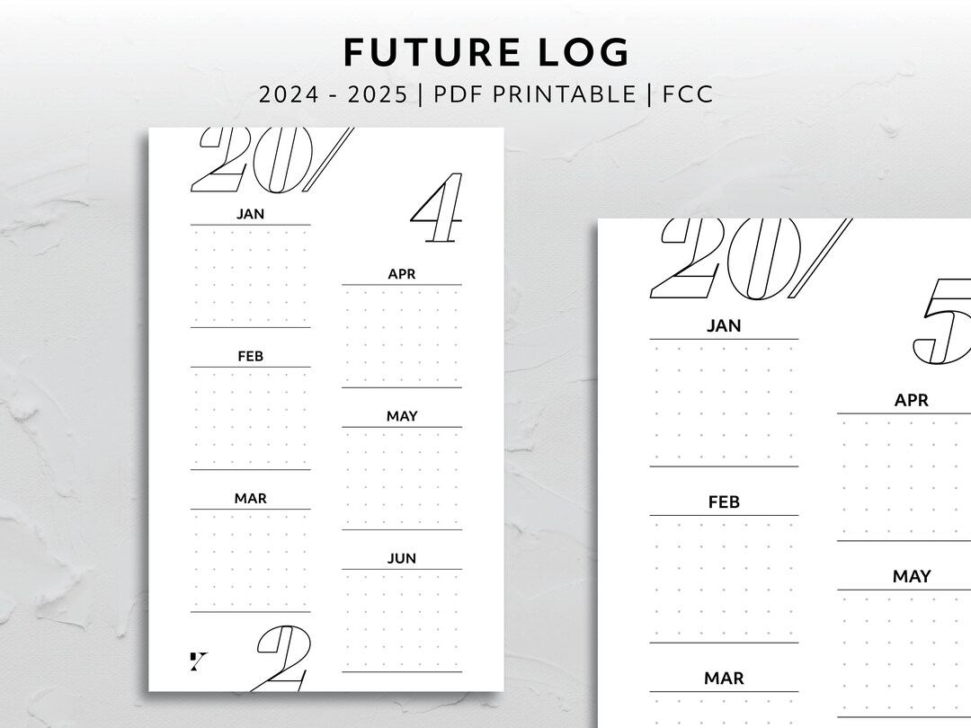 FCC, 2024 2025 Future Log Calendar Yearly Overview Planner Future Date ...