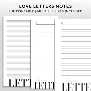 Notas Página Cartas de amor Planificador imprimible Insertar nota en blanco Recarga Notas personales mínimas para uno mismo Planificador personalizado Plantilla de nota rayada Digital