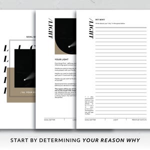 Mini HP, Goal-Getter Guided Workbook Toolkit motiverende doelen planning Habit Tracker Activiteitenbundel Afdrukbaar productiviteitssysteem afbeelding 3