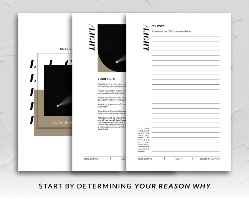 Mini HP, Goal-Getter Guided Workbook Toolkit motiverende doelen planning Habit Tracker Activiteitenbundel Afdrukbaar productiviteitssysteem afbeelding 3