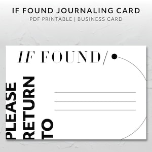 Se trovato, torna alle schede del diario del pianificatore stampabile Inserti tascabili alla moda Accessorio di pianificazione estetica minimale Scheda funzionale Informazioni di contatto