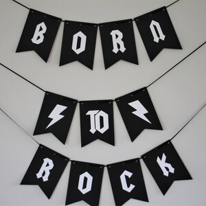 Rock N' Roll Birthday Banner, Rock N' Roll Birthday Party, Guitar Banner, Music Birthday Banner, Rock N' Roll Party Decorations, Music Party image 2