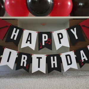 Rock N' Roll Birthday Banner, Rock N' Roll Birthday Party, Guitar Banner, Music Birthday Banner, Rock N' Roll Party Decorations, Music Party image 5