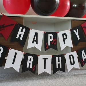 Rock N' Roll Birthday Banner, Rock N' Roll Birthday Party, Guitar Banner, Music Birthday Banner, Rock N' Roll Party Decorations, Music Party image 3