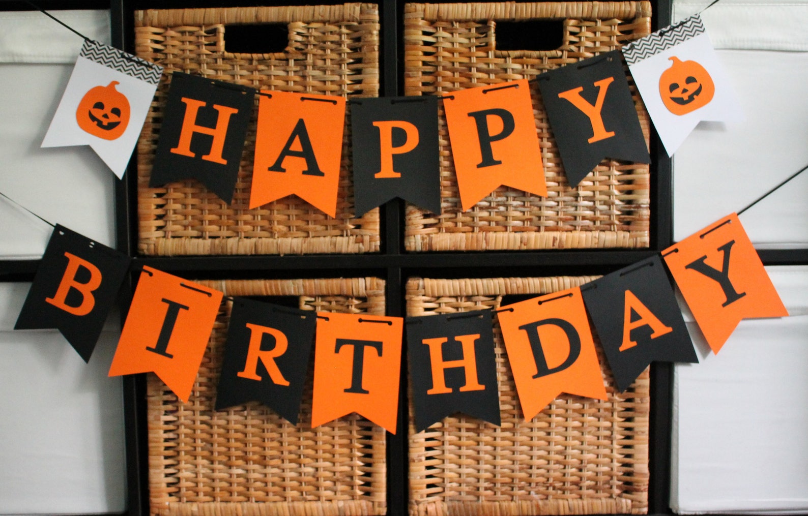 Halloween Birthday Banner Halloween Birthday Party Black | Etsy