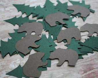 Woodland Bear Confetti, Brown Bear Confetti, Bear Birthday Party, Woodland Birthday Party, Camping Birthday Party, Hunting Birthday Party