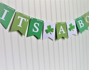 It's a Boy Banner, St Patricks It's a Boy Banner, St Patrick's Baby Shower, Irish Banner, St Patricks Decoration, Shamrock Banner