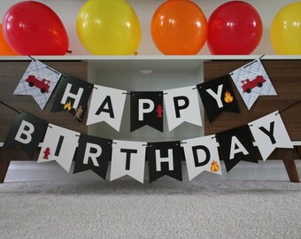 Fire Truck Birthday Banner, Fire Truck Party, Fire Truck Banner, Boy Birthday Banner, Fire Truck Birthday Party, Fire Truck Birthday Age