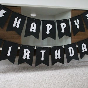 Rock N' Roll Birthday Banner, Rock N' Roll Birthday Party, Guitar Banner, Music Birthday Banner, Music Party, Rock N' Roll Party Decorations zdjęcie 3