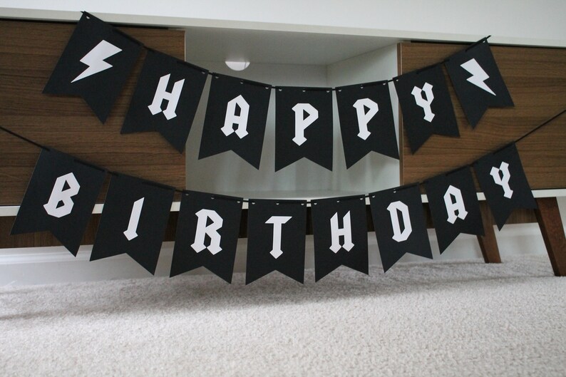 Rock N' Roll Birthday Banner, Rock N' Roll Birthday Party, Guitar Banner, Music Birthday Banner, Music Party, Rock N' Roll Party Decorations zdjęcie 3