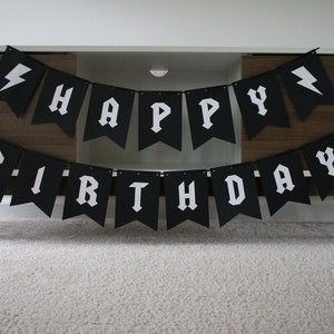 Rock N' Roll Birthday Banner, Rock N' Roll Birthday Party, Guitar Banner, Music Birthday Banner, Music Party, Rock N' Roll Party Decorations image 2