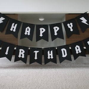 Rock N' Roll Birthday Banner, Rock N' Roll Birthday Party, Guitar Banner, Music Birthday Banner, Music Party, Rock N' Roll Party Decorations image 1