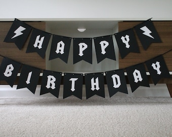 Rock N' Roll Birthday Banner, Rock N' Roll Birthday Party, Guitar Banner, Music Birthday Banner, Music Party, Rock N' Roll Party Decorations