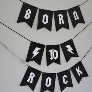 Rock N' Roll Birthday Banner, Rock N' Roll Birthday Party, Guitar Banner, Music Birthday Banner, Rock N' Roll Party Decorations, Music Party image 3