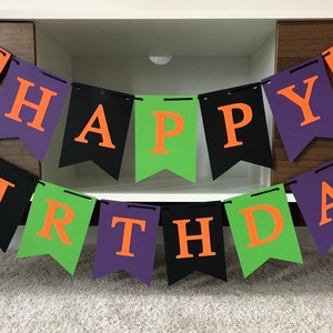 halloween birthday banner halloween birthday party black orange birthday banner fall birthday banner construction birthday banner