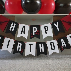 Rock N' Roll Birthday Banner, Rock N' Roll Birthday Party, Guitar Banner, Music Birthday Banner, Rock N' Roll Party Decorations, Music Party image 6