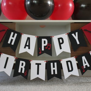 Rock N' Roll Birthday Banner, Rock N' Roll Birthday Party, Guitar Banner, Music Birthday Banner, Rock N' Roll Party Decorations, Music Party image 2