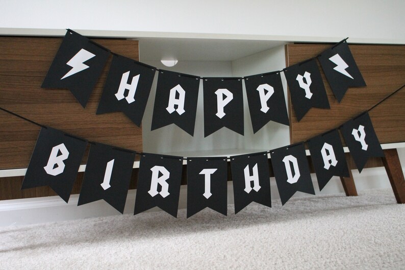 Rock N' Roll Birthday Banner, Rock N' Roll Birthday Party, Guitar Banner, Music Birthday Banner, Music Party, Rock N' Roll Party Decorations zdjęcie 4